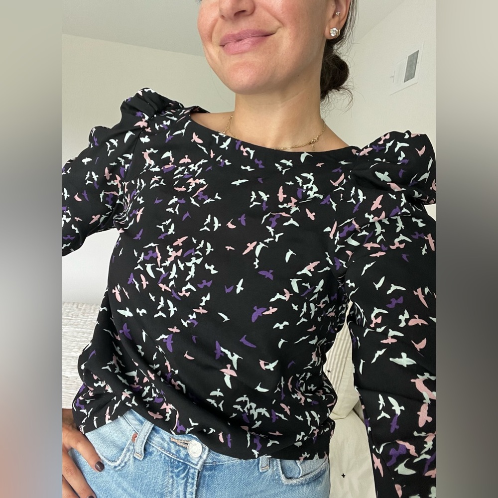 H&M Bat Blouse with Shoulder Detail